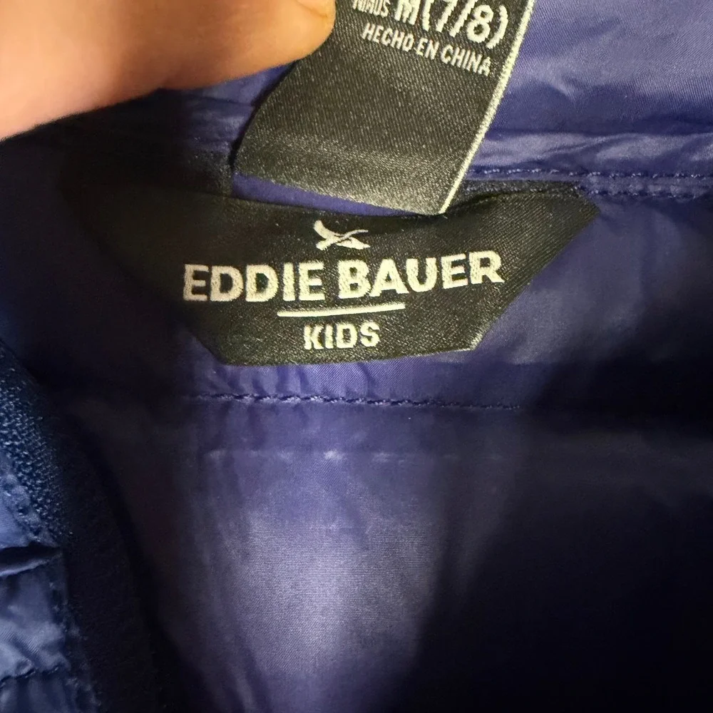 Eddie Bauer Kids Blue 650 Down Puffer Jacket Size M 7/8 E834OW903 Lightweight